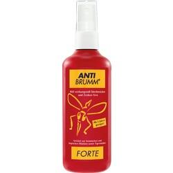 Rote Flasche mit Mückenspray, geeignet ab 3 Jahren.